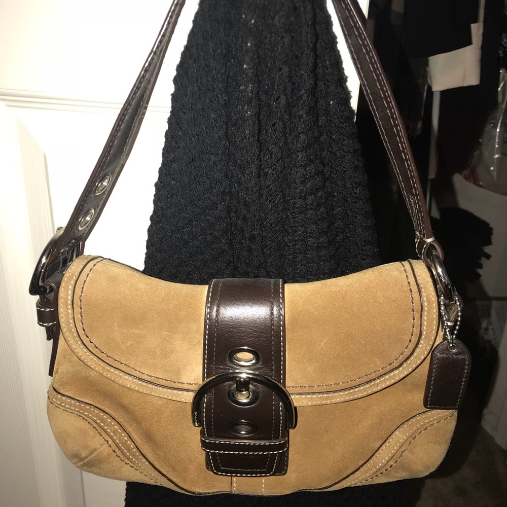 Brown Suede Coach Bag